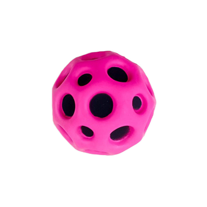 Hole Ball Soft Bouncy Ball Anti-fall Moon Shape Porous Bouncy Ball Kids Indoor Outdoor Toy Ergonomic Design